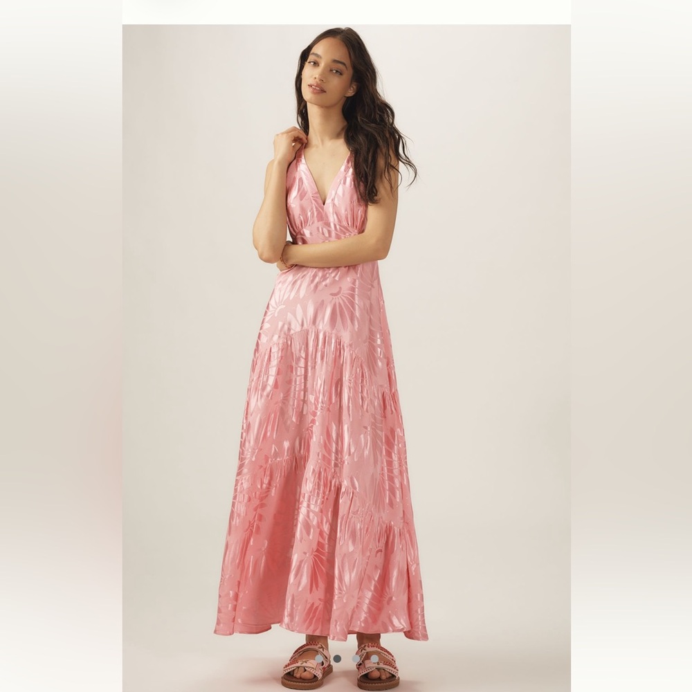 Farm Rio x Anthropologie V-neck tiered maxi dress